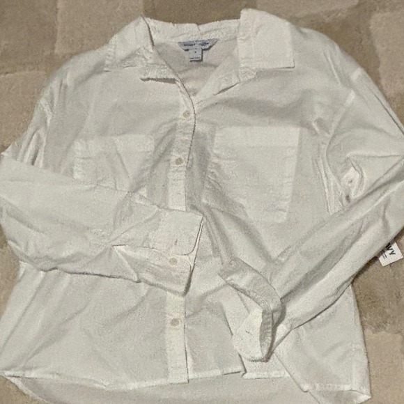 NEW WITH TAG Oversized White Button Up Blouse - Picture 1 of 3